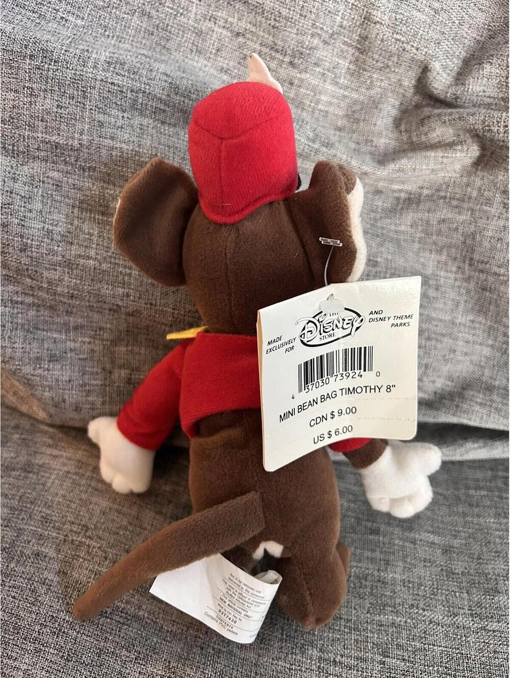 Disney Store Mini Bean Bag Plush Timothy Q Mouse Dumbo - Picture 2 of 4